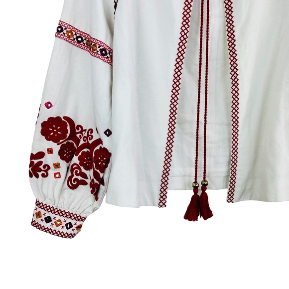 Club Monaco White Embroidered Front-Tie Oversized Cardigan/Jacket Women size XS - Picture 6 of 16